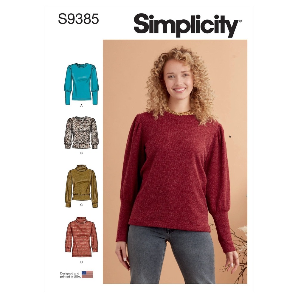 Simplicity Sewing Pattern 9385 11209 Knit‎ Tops Misses Size 6-14